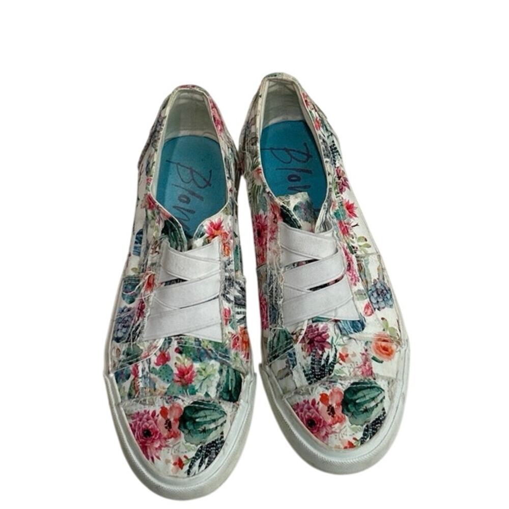 Blowfish Malibu Marley Slip-On Sneakers Wht Pink Cactus/Floral print women 8.5